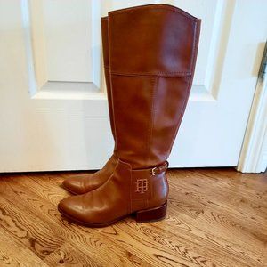 Excellent Condition Tommy Hilfiger Leather Boots, Chestnut Brown, Size 6 1/2 M